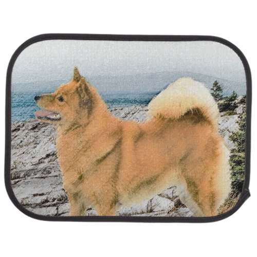 Finnish Spitz at Seashore Painting _ Dog Art Car Mat