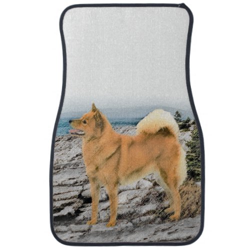 Finnish Spitz at Seashore Painting _ Dog Art Car Mat