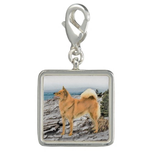 Finnish Spitz at Seashore Painting _ Dog Art Charm