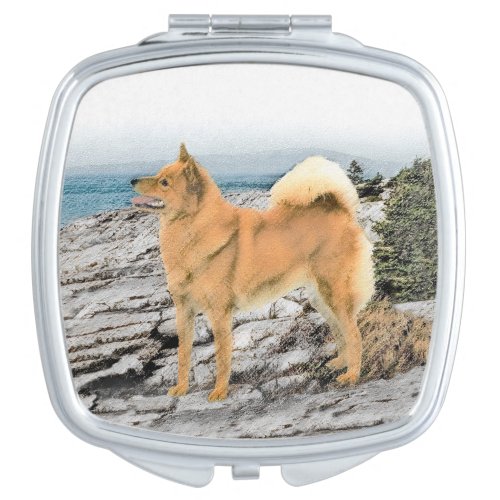 Finnish Spitz at Seashore Painting _ Dog Art Compact Mirror