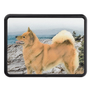 Finnish Spitz at Seashore Painting - Dog Art Hitch Cover