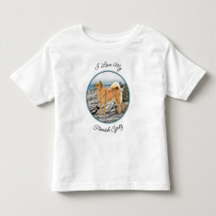 Finnish Spitz at Seashore Painting - Dog Art Toddler T-shirt