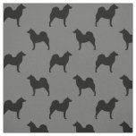 Finnish Spitz Dog Breed Silhouettes Patterned Fabric