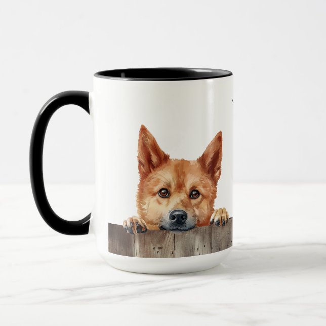 Finnish Spitz Dog Mug (Left)