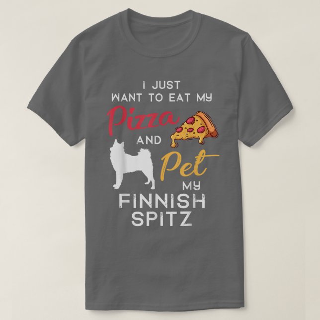 Finnish Spitz Dog Pizza lover owner Christmas Birt T-Shirt (Design Front)
