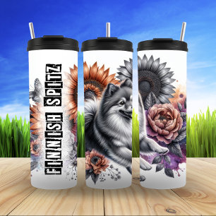 Finnish Spitz in Autumn Bloom Thermal Tumbler