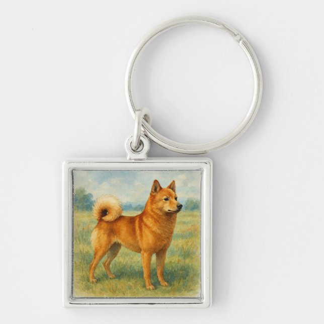 Finnish Spitz Keychain (Front)
