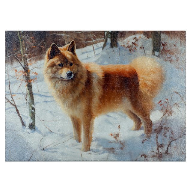 Finnish Spitz Let It Snow Christmas  Cutting Board (Front)