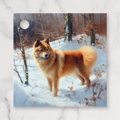 Finnish Spitz Let It Snow Christmas  Favor Tags