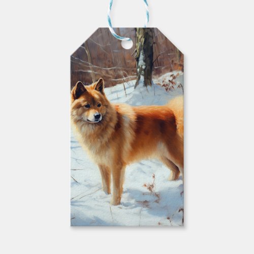 Finnish Spitz Let It Snow Christmas  Gift Tags