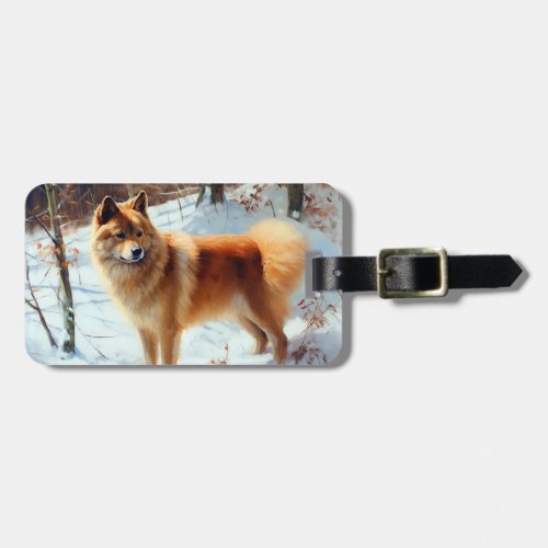 Finnish Spitz Let It Snow Christmas  Luggage Tag