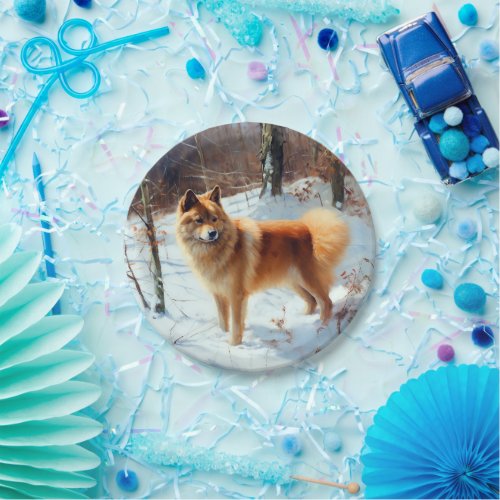 Finnish Spitz Let It Snow Christmas  Paper Plates