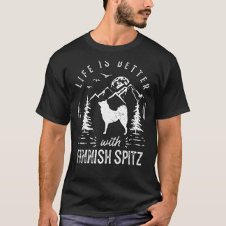 Finnish Spitz Life Better Mom Dad Dog T-Shirt