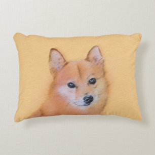 Finnish Spitz Painting - Cute Original Dog Art Accent Pillow