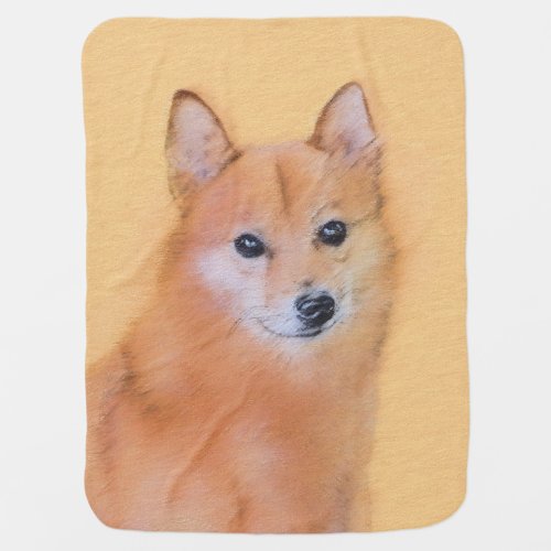Finnish Spitz Painting _ Cute Original Dog Art Baby Blanket