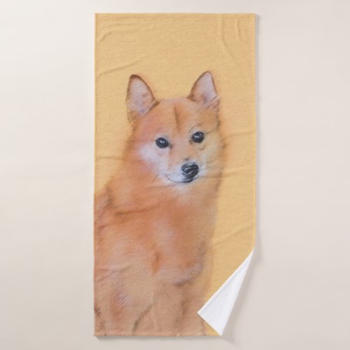 Finnish Spitz Painting _ Cute Original Dog Art Bath Towel Set