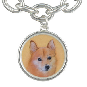 Finnish Spitz Painting - Cute Original Dog Art Bracelet