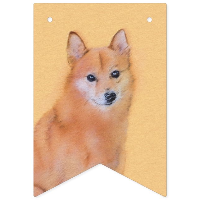 Finnish Spitz Painting - Cute Original Dog Art Bunting Flags (First Flag)