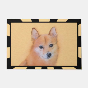 Finnish Spitz Painting - Cute Original Dog Art Doormat