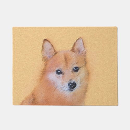 Finnish Spitz Painting _ Cute Original Dog Art Doormat