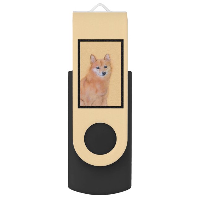 Finnish Spitz Painting - Cute Original Dog Art Flash Drive (Front Vertical)