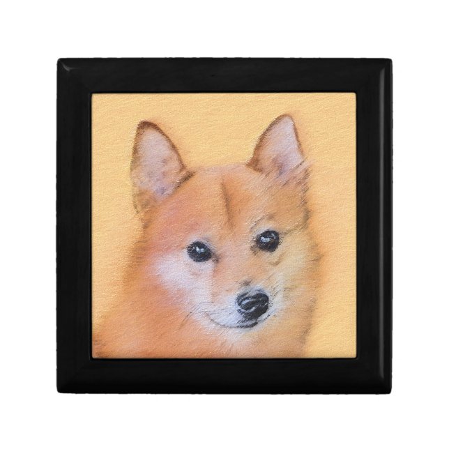 Finnish Spitz Painting - Cute Original Dog Art Gift Box (Front)