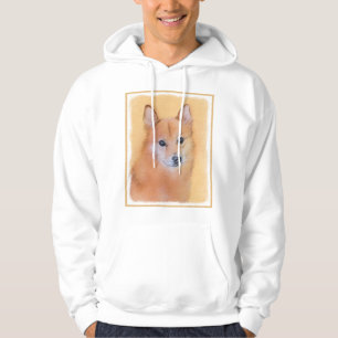 Finnish Spitz Painting - Cute Original Dog Art Hoodie