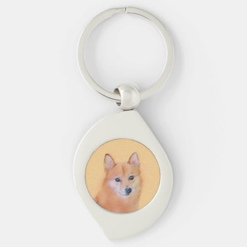 Finnish Spitz Painting _ Cute Original Dog Art Keychain