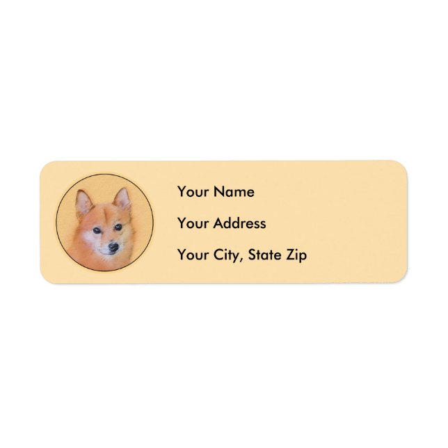 Finnish Spitz Painting - Cute Original Dog Art Label (Front)