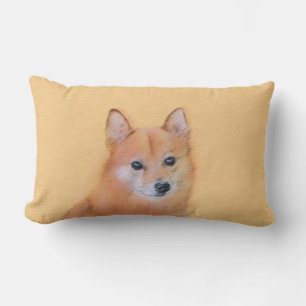 Finnish Spitz Painting - Cute Original Dog Art Lumbar Pillow