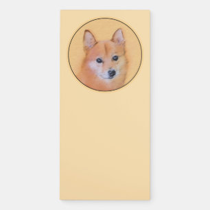 Finnish Spitz Painting - Cute Original Dog Art Magnetic Notepad