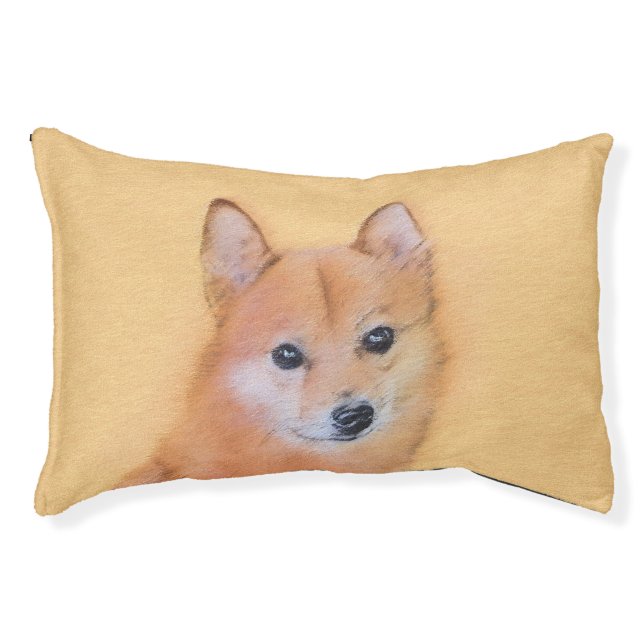 Finnish Spitz Painting - Cute Original Dog Art Pet Bed (Front)