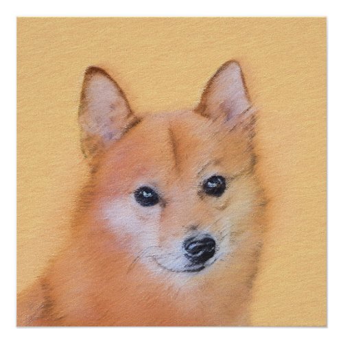 Finnish Spitz Painting _ Cute Original Dog Art Poster