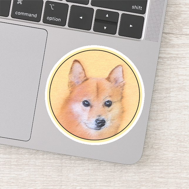 Finnish Spitz Painting - Cute Original Dog Art Sticker (Detail)