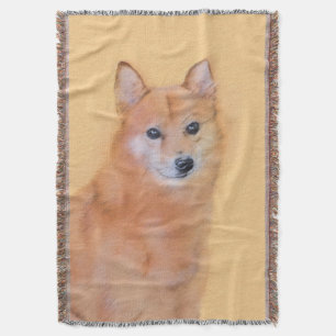 Finnish Spitz Painting - Cute Original Dog Art Throw Blanket