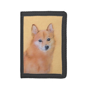 Finnish Spitz Painting - Cute Original Dog Art Trifold Wallet