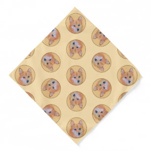 Finnish Spitz Painting Cute Original Pet Dog Art Bandana