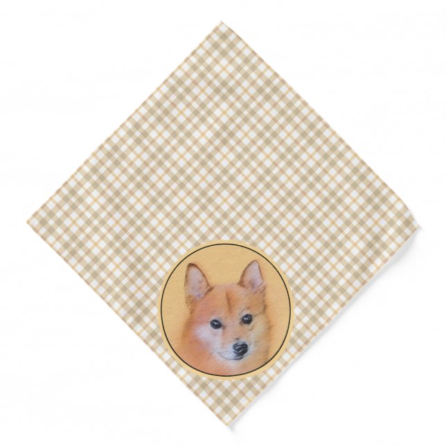 Finnish Spitz Painting Cute Original Pet Dog Art Bandana (Front)