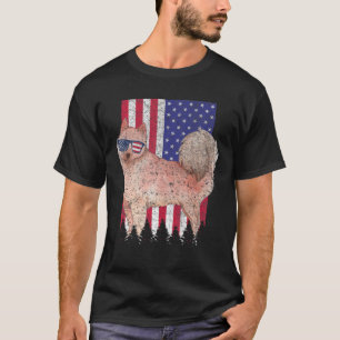 Finnish Spitz Patriotic Dog USA Pride American Fla T-Shirt