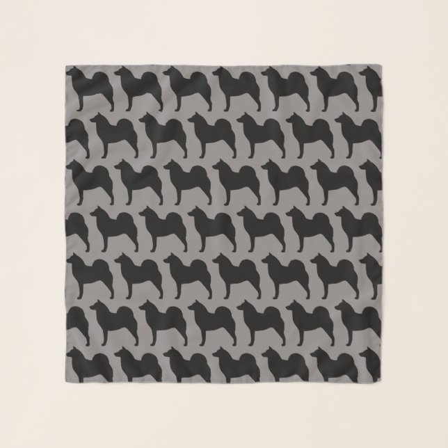 Finnish Spitz Silhouettes Pattern Scarf (Front)