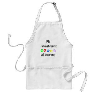 Finnish Spitz Walks Design Adult Apron