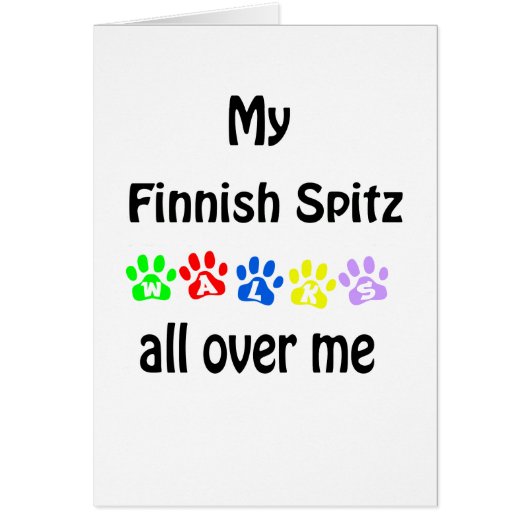 Finnish Spitz Walks Design Cards (Front)