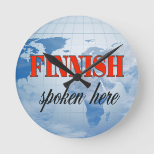 Finnish spoken here cloudy earth round clock