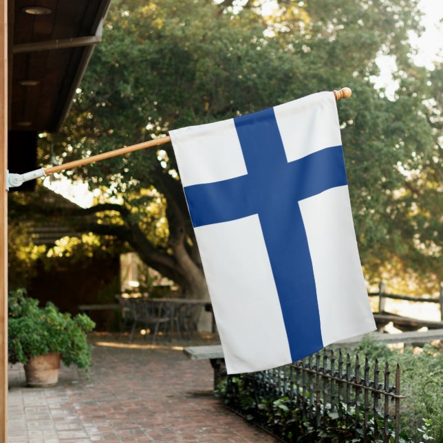 Finnish Suomi House Flag (In SItu)
