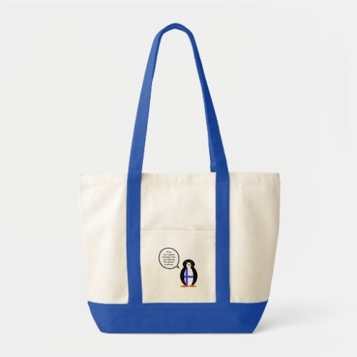 Finnish Talking Ms Penguin Flag Personalized  Tote Bag