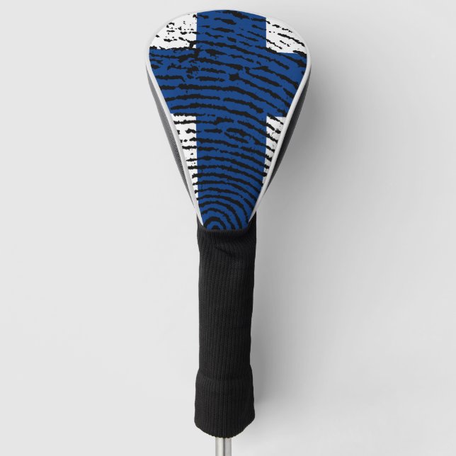 Finnish touch fingerprint flag golf head cover (Front)