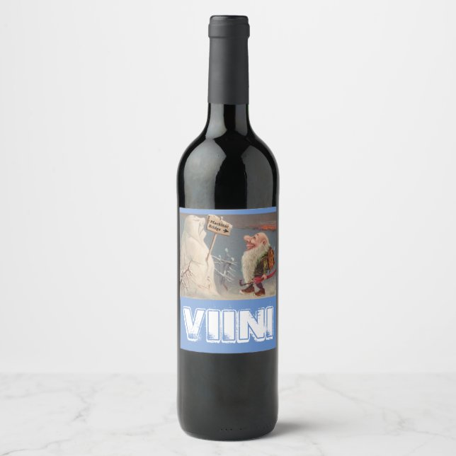Finnish Wine Yooper Viini Upper Peninsula Snowman Wine Label (Front)