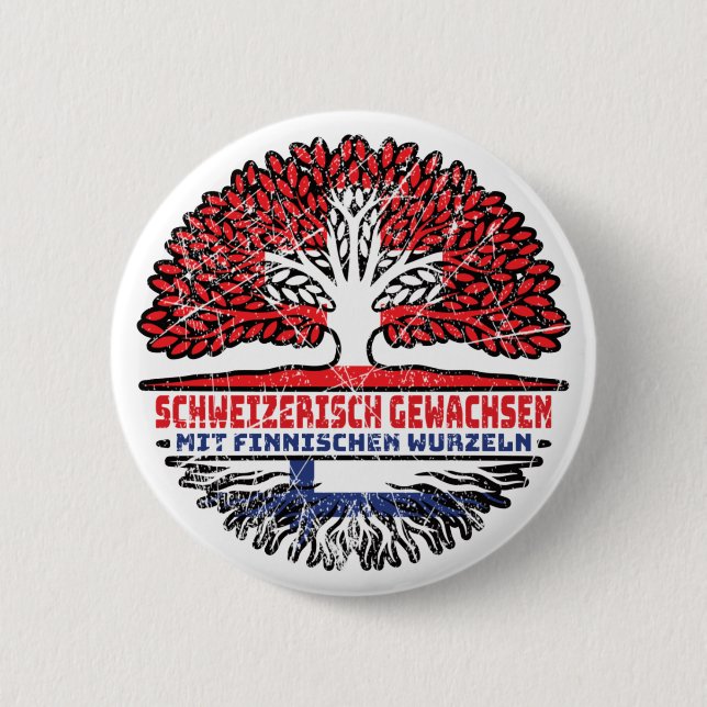 Finnland Finnisch Schweizer Schweiz Baum Wurzel Button (Front)