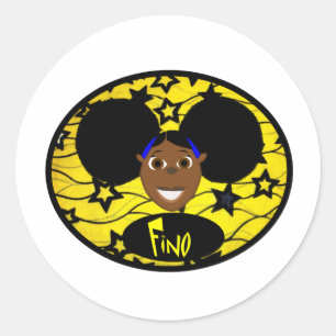 Fino Smile Yellow Fab! Classic Round Sticker