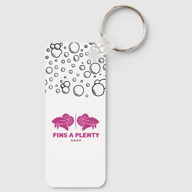 Fins A Plenty Shop Betta Fish Keychain (Back)